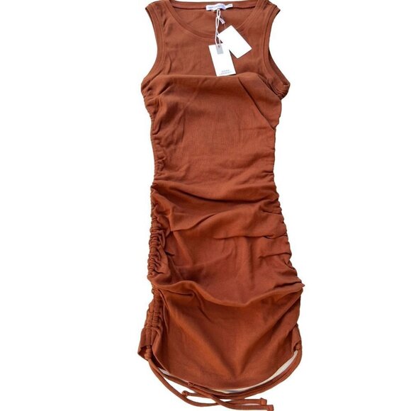 Good American Ruched Tank Minidress Tortoise Shell 001 Size 2 - Picture 1 of 10